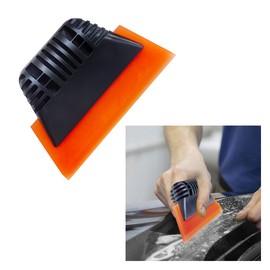Small Squeegee, PPF Window Tint Squeegee, Rubber Non-Slip Handle Tint Squeegee, Multifunctional Wrap Scraper for Window Cleaning, Shower Glass Door, Car Windshield (Orange)
