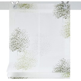 Kutti Bellinda Roman Blind with Eyelets White Taupe / Green 45/60/80/100/120 x Height 140 cm