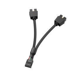 SSSUWP Motherboard 9pin USB2.0 to Dual 9pin Extension Cable, 9 pin to 2 * 9 pin Splitter Cord, Motherboard USB 9Pin Header Cable, Black