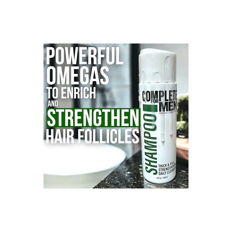 Champú para hombres para cabello más grueso champú fortalecedor completo,