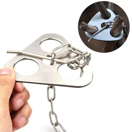 Camping Tripod Board Turn Branches into Campfire Tripod Stainless Steel Portable Camping Tripod Fixing Board with Adjustable Chain for Outdoor Cooking (Silver)