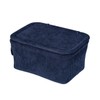 WENKO Anela Bathroom Basket with Lid Dark Blue