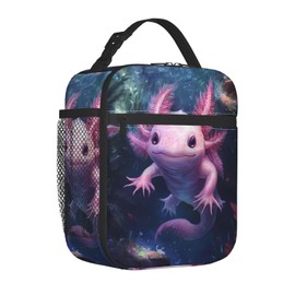 Axolotl Lunch Box for Women Kids Girls Men Insulated Lunch Bag Lunchbox Adults Lunch Tote Bags Reusable Cooler for Work Office School Picnic Travel