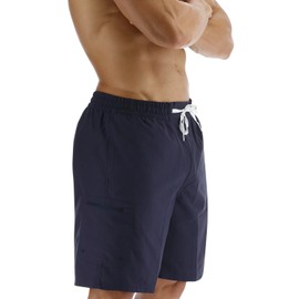 TYR Men's Standard Challenger-X Board Shorts Swim Trunk, 8.5" Inseam, Navy, Small