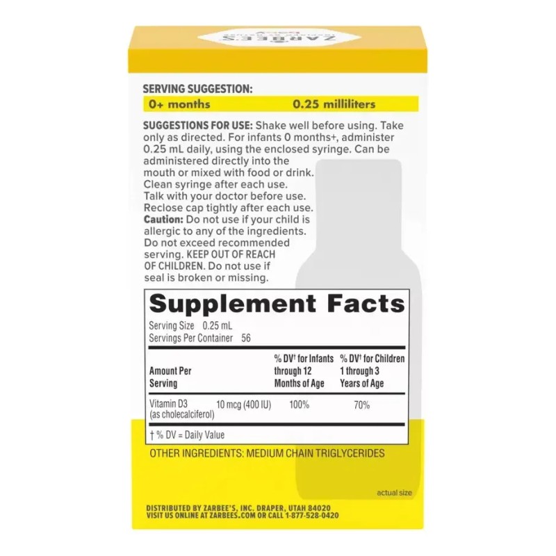 Zarbees Baby Vitamin D 0.47 Oz (14 Ml)