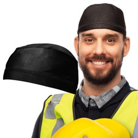 Rocksteel Hard Hat Liner - Cooling Cap, Helmet Liner for Men with Sweat Wicking Feature. One Size Black
