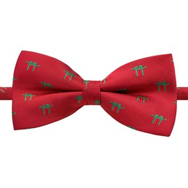 Retreez Men Woven Pre-tied Bow Tie Christmas Gift Graphics 13 cm - red