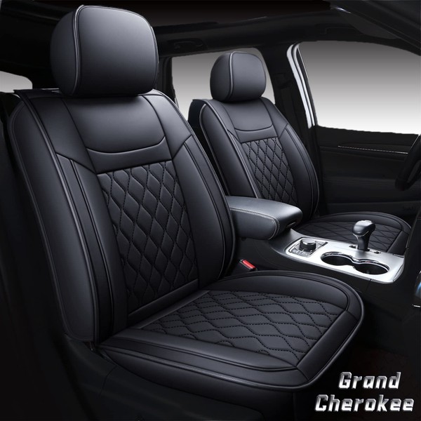 Huidasource Grand Cherokee Seat Covers, 2 Pieces Waterproof Leather Customized