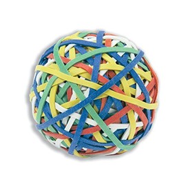 Rubber Band Ball of 200 Bands Natural Rubber Assorted Ref RBB1