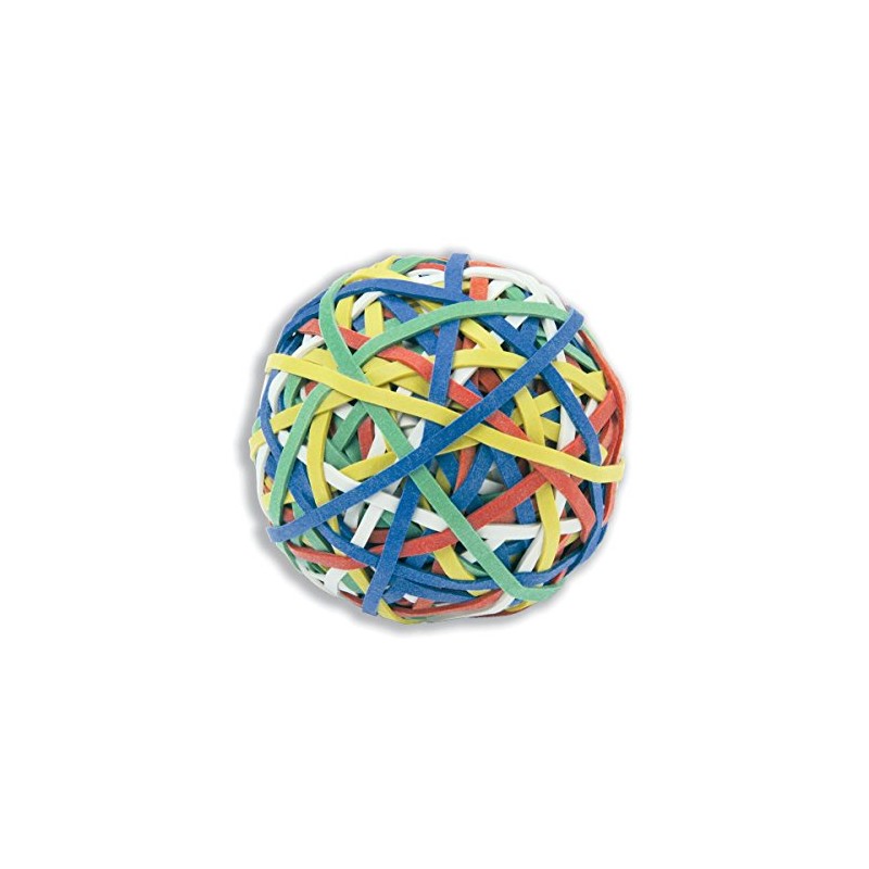 Rubber Band Ball of 200 Bands Natural Rubber Assorted Ref