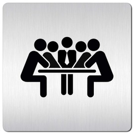 Türschilder24 XXL Door Sign 125 x 125 mm Conference Meeting 011 1.5 mm Aluminium Solid Material 100% Made in Germany