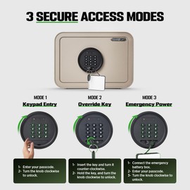 ISLANDSAFE Home Safe Box, Digital Small Personal Safes, caja fuerte, Security Money Closet Electronic Lock Box with Keypad for Pistol Cash Jewelry, Document, Hotel, Dorm, Office (1.0cuft Sand)