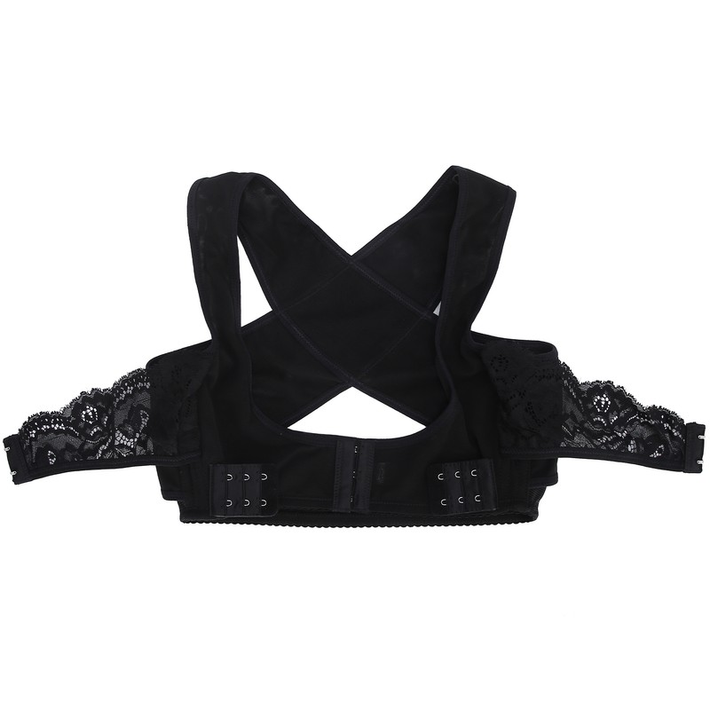 Chest Brace Up Women Breast Support Black Bra Shapewear Vest