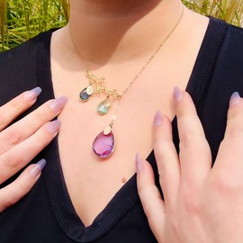 14k Gold Fill Mother's Family Tree Branch Necklace with Engraved Oval Name Tags • Tree of Life Necklace • Christmas Gift for Grandma • 925 Sterling Silver Family Birthstone Jewelry [BRAN1]