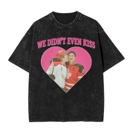 Cross-Border European Size Washed Cotton Short Sleeve Street Style Character Loose Fit T-Shirts Heated Rivalry Ilya RozanovColor: 20, Size: M