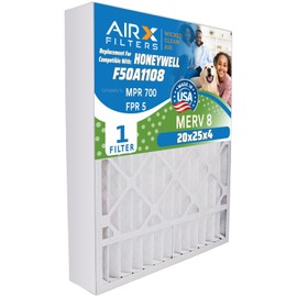 AIRX FILTERS WICKED CLEAN AIR. 20x25x4 Furnace Filter MERV 8 Compatible with Honeywell 20x25x4 Air Filter F50A1108 1 Single Filter