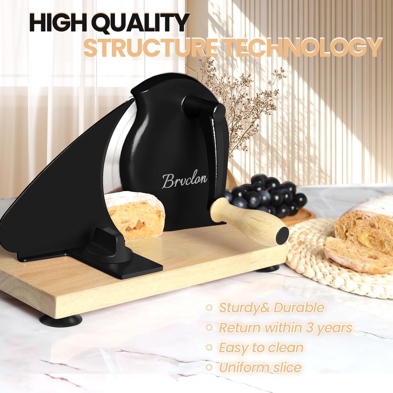 Manual Bread Slicer for Homemade Sourdough Bread, Adjustable Thickness&Evenly Slicing,