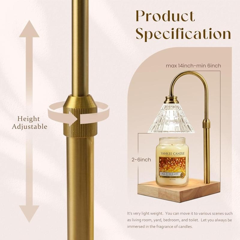 1PC Candle heating lamp, 2/4/8 hour timer, adjustable candle melting