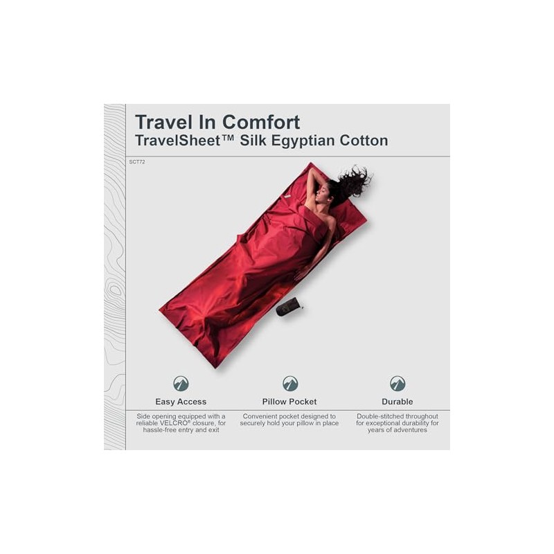 COCOON - Premium - Silk/Egyptian CottonTravelSheet - Monks Red