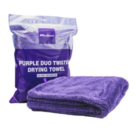 Maxshine Purple Duo Twisted Microfiber Towel (1200GSM) - Professional Microfiber Towels for Cars, Large Plush, Rinse Free Microfiber Drying Towels for Cars, Double Sided Detailing - 3 Pack, 24" x 36"