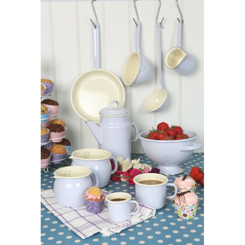 Vintage Home 400 ml Enamelware Turkish Coffee Pot, Dove,Grey