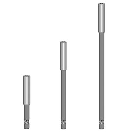 QZKJQDD 3 Pcs 1/4" Magnetic Extension Bit Holder Set, Impact Bit Holder, Magnetic Bit Holder, 60, 100, 150mm Hex Shank, for Screws Nuts Drill Handheld Driver