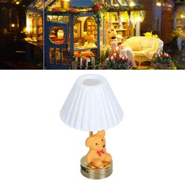 Dollhouse Bear Table Lamp, LED Desk Lamp, Mini Light, Dollhouse Decoration Accessories, 1:12 Scale LED Lamp, Dollhouse Bear Bedside Lamp, Sofa Bedroom