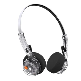 MONDO FreeStyle On-Ear Headphones [Wireless / Up to 22 Hours Playback / Wireless/Built-in Microphone] (Transparent (Clear))