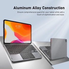 XUMIUZIY Magnetic Tablet Keyboard Case, Keyboard Case with Multi Touch Trackpad Wire Less Bluetooth Type C Charging Backlit Keys for iOS Air 13in M2 2024