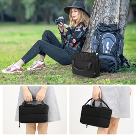 Koolertron Velvet Anti-Shock Bag for DSLR SLR Camera for Sony DSLR Canon Nikon with Lens (Dark Black)