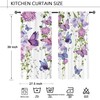 Famiffty Purple Butterfly Kitchen Curtains Rod Pocket Farmhouse Floral Lavender