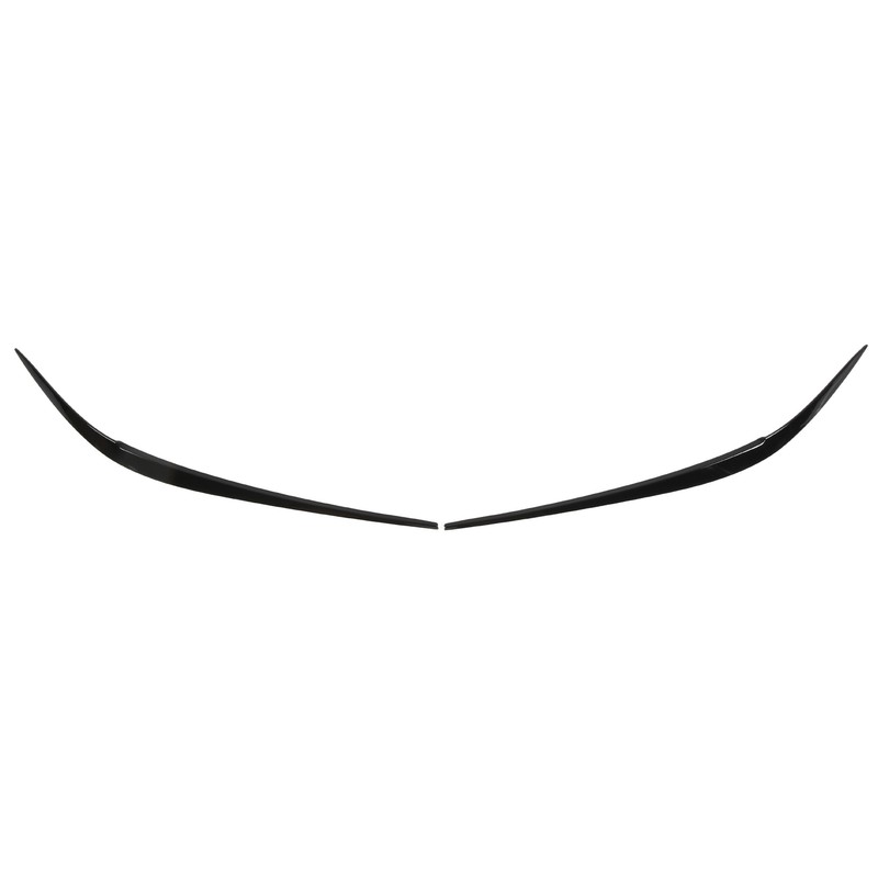Pair Headlight Eyebrow Glossy Black Trim Front Left Right Decoration