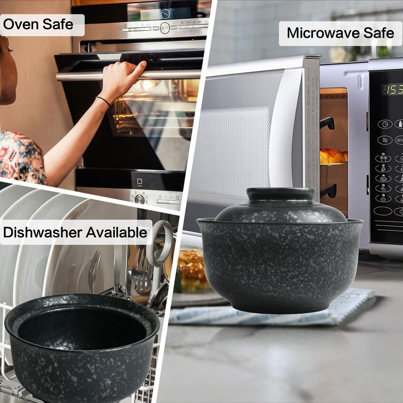 Niturceal Ceramic Ramen Bowl Set Ramen Noodle Bowl with Lid