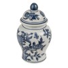 Creative Co-Op Decorative Ceramic Ginger Jar with Domed Lid, Blue