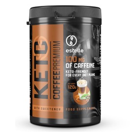 Keto Coffee Premium - Aktiviert den Gewichtsverlust, reduziert Viszeralfett, mit Koffein, L-Carnitin, Vitamin C und Zink, 120 g, Pulver