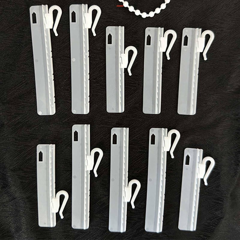 25pcs White Plastic Adjustable Curtain Hooks, Clip-on Drapery Hooks with