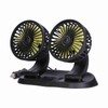 Electric Car Fan 360° Rotatable DoubleHead 5 Blades 2 Speeds