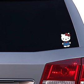 Cute Animals Friends Characters Decal Stickers for Cars Laptop Skateboard Wall Decor UV Resistant (Cute White cat Sticker)