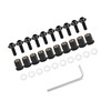 Partuto 10pcs M5 Motorcycle Windscreen Screw Fairing Windscreen Bolt Black