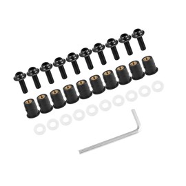 Partuto 10pcs M5 Motorcycle Windscreen Screw Fairing Windscreen Bolt Black Replacement