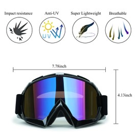 XYOP Dirt Bike Goggles ATV Motorcycle Goggles 2-Pack Motocross Goggles for Adult Men Women Youth Kids Helmet Goggles UTV Bike Goggles Off-road Goggles UV400 Anti-Fog Windproof Dustproof Color Lens