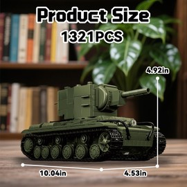 honchoes KV-2 Tank Building Set WW2 Military Vehicles Army KV2 Heavy Model Collection for Boys & Adults Home Decor