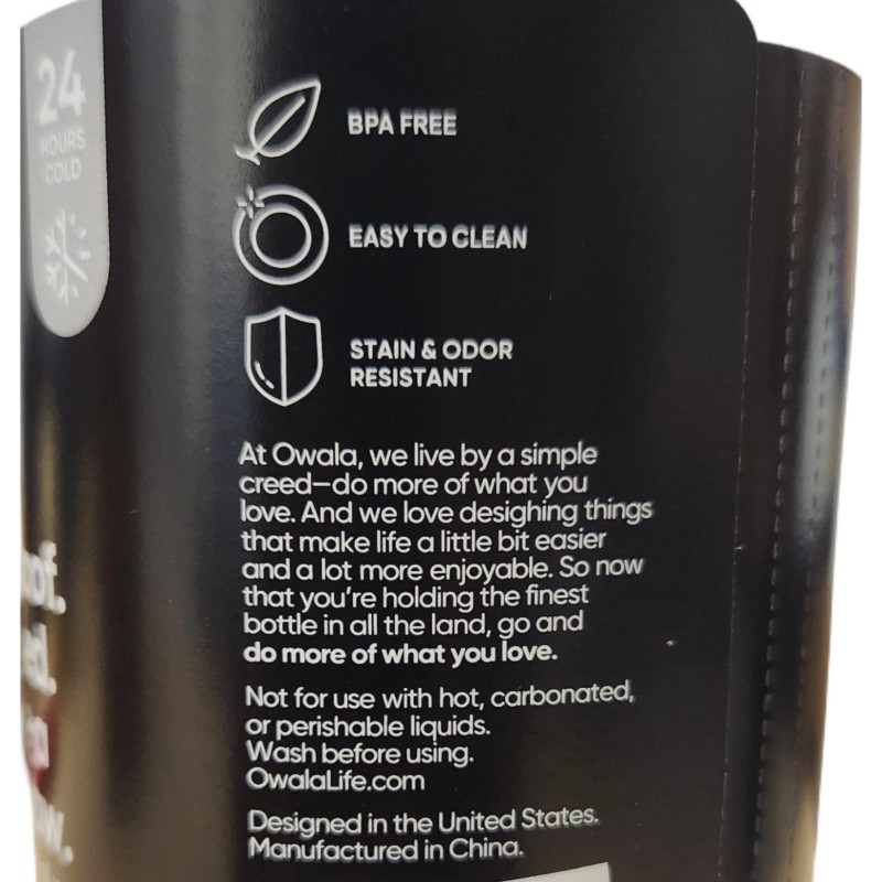 Owala FreeSip Insulated Stainless Steel Water Bottle, 24 oz, white