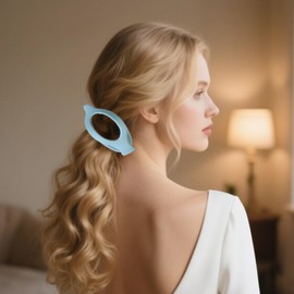 Flomiara 4PCS Flat Claw Clip, Oval Hair Clips for Thick Thin & Fine Hair Women Girls, Non-Slip Strong Hold French Matte Claws Accessories, Sky Blue, Blue, Purple, Dark Red Set