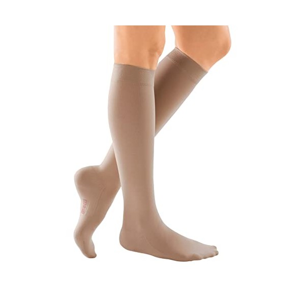 mediven comfort for women, 20-30 mmHg, Calf High, Closed Toe - Sandstone, V - Petite