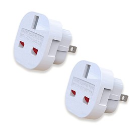MOBIBAY MOBIBAY Pack of 2 UK to US Plug Adaptor Type G to Type A and B from UK to USA, Canada, Australia, Jamaica, Barbados,Mexico,Thailand,China,Japan and more 3 pin to 2 Pin American Travel Adapter Plugs