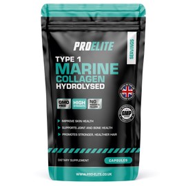 Marine Collagen 2864mg 30 Capsules | High Strength Hydrolysed Type 1 Collagen Supplement for Skin, Hair & Joint Support for Men & Women | Premium Quality by PROELITE