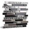 5-Sheet Glass Backsplash Tiles, 5 Square Feet Black Glass Mosaic