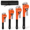 HORUSDY 4 Pack Heavy Duty Pipe Wrench Set, Adjustable 8"