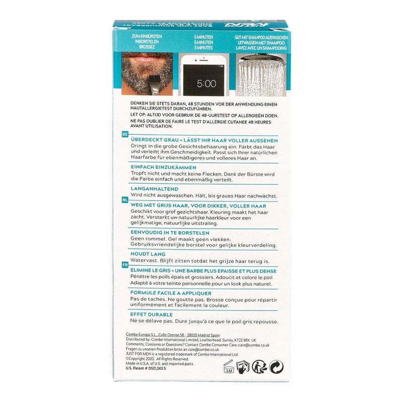 Just for Men M45 Dark Brown For beard, moustache &